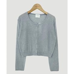 ラウンドリネンクロップカーディガン(6color)