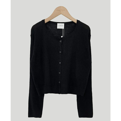 ラウンドリネンクロップカーディガン(6color)