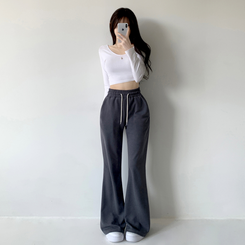 トレーニングパンツ 【丈別】ローセミブーツカットトレーニングパンツ(6color) CHARCOAL