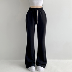 トレーニングパンツ 【丈別】ローセミブーツカットトレーニングパンツ(6color) BLACK