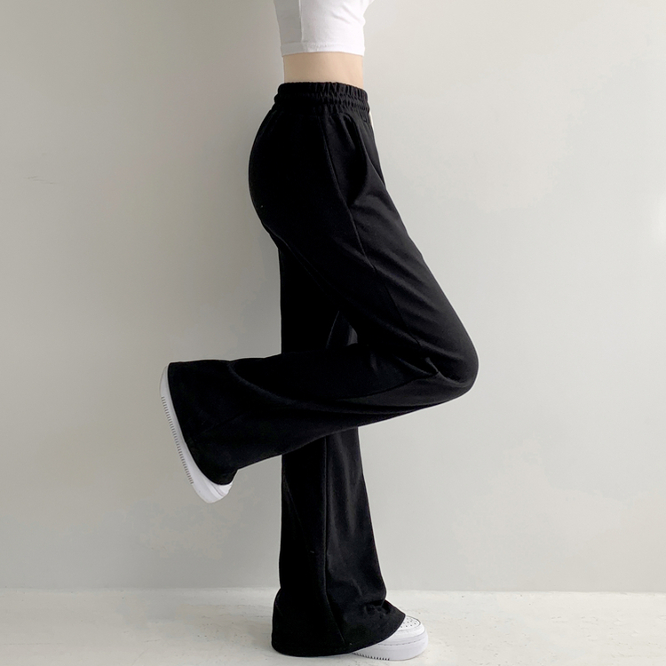 【丈別】ローセミブーツカットトレーニングパンツ(6color) BLACK