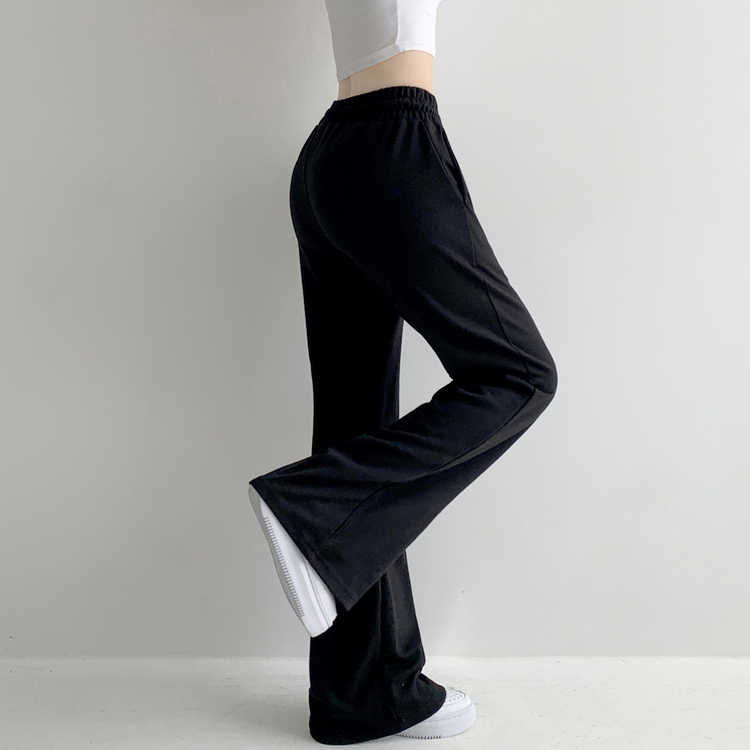 【丈別】ローセミブーツカットトレーニングパンツ(6color) BLACK