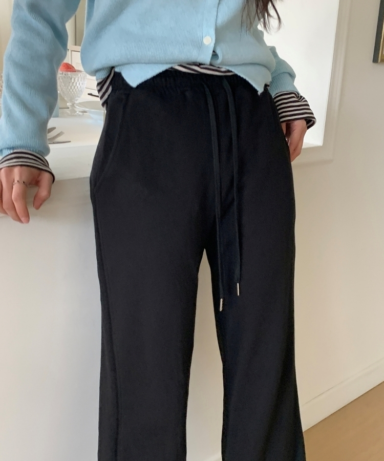 トレーニングパンツ バンディングスリムブーツカットトレーニングパンツ BLACK
