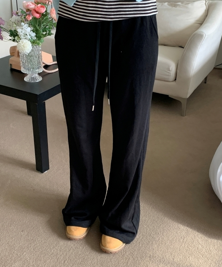 バンディングスリムブーツカットトレーニングパンツ BLACK