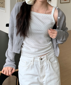 スクエアドットキャミソールノースリーブ IVORY