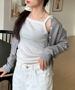 スクエアドットキャミソールノースリーブ IVORY