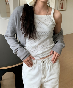 スクエアドットキャミソールノースリーブ IVORY