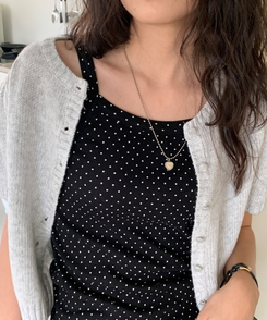 スクエアドットキャミソールノースリーブ BLACK