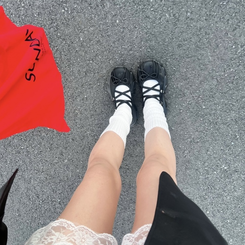 その他 ストラップリボンシューズ BLACK