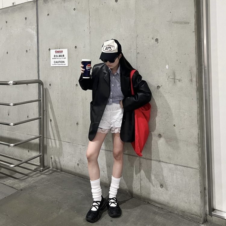 ストラップリボンシューズ BLACK