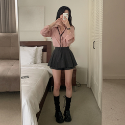 シャツ ベーシックレイヤードシャツ(9color) PINK