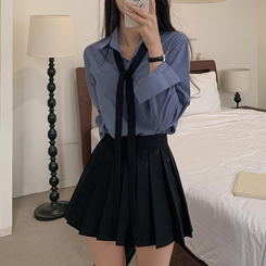シャツ ベーシックレイヤードシャツ(9color) BLUE
