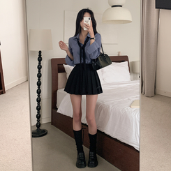 シャツ ベーシックレイヤードシャツ(9color) BLUE