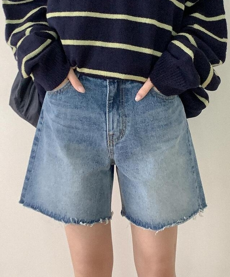 ムードデニムハーフパンツ BLUE