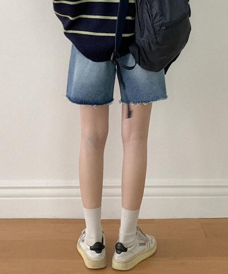 ムードデニムハーフパンツ BLUE
