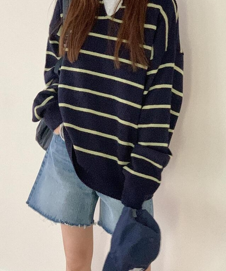 ムードデニムハーフパンツ BLUE