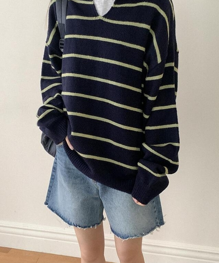 ムードデニムハーフパンツ BLUE