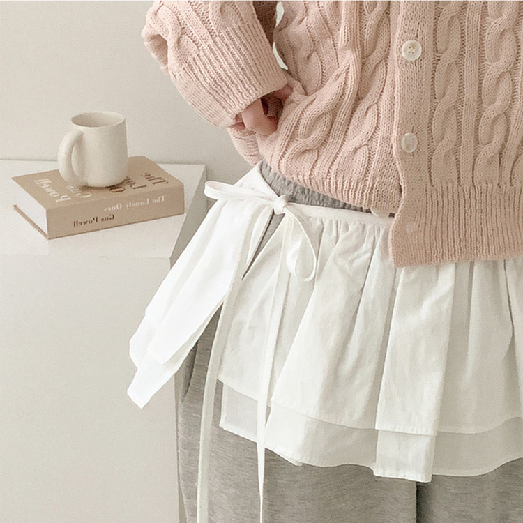ティアードシフォンフリルミニスカート IVORY