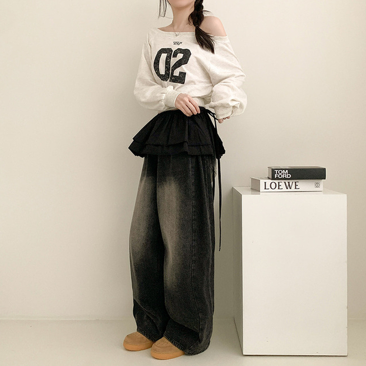ティアードシフォンフリルミニスカート BLACK