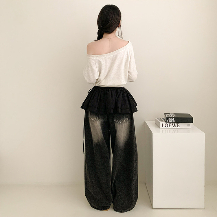 ティアードシフォンフリルミニスカート BLACK