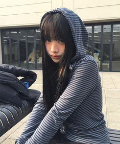 ラットスナップフードボタンTシャツ STRIPE