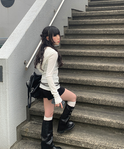 ラットスナップフードボタンTシャツ WHITE