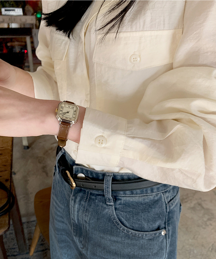 ルーニーポケットカラシャツ CREAM