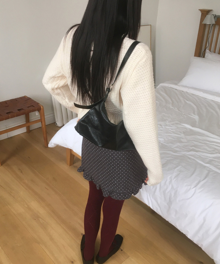 ドットフリルウールミニスカート