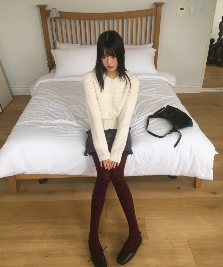 ドットフリルウールミニスカート