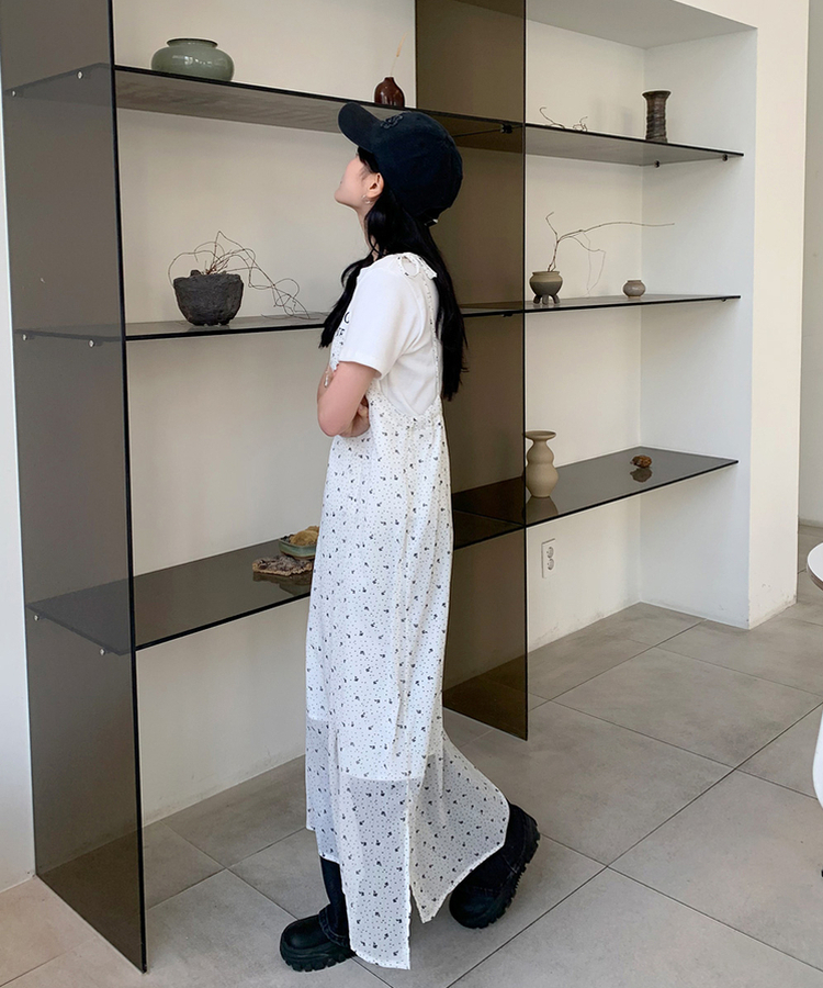 ローラシフォンビスチェロングワンピース IVORY