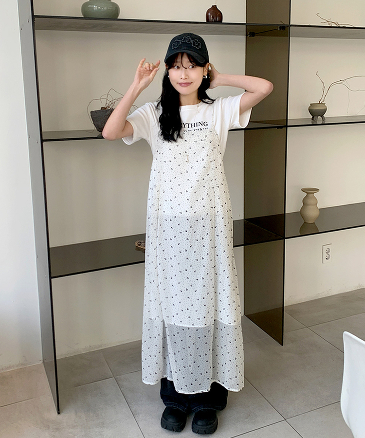 ローラシフォンビスチェロングワンピース IVORY