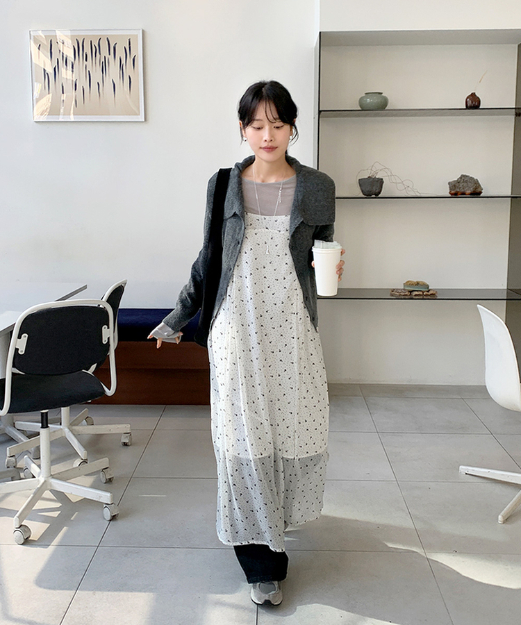 ローラシフォンビスチェロングワンピース IVORY