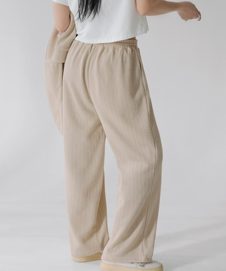 【SET】ラグランフードジップアップ バンディングワイドパンツ BEIGE