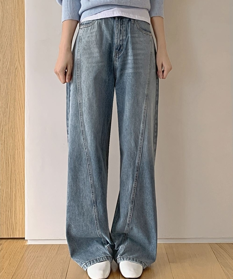 デニムスリットワイドデニムパンツ BLUE