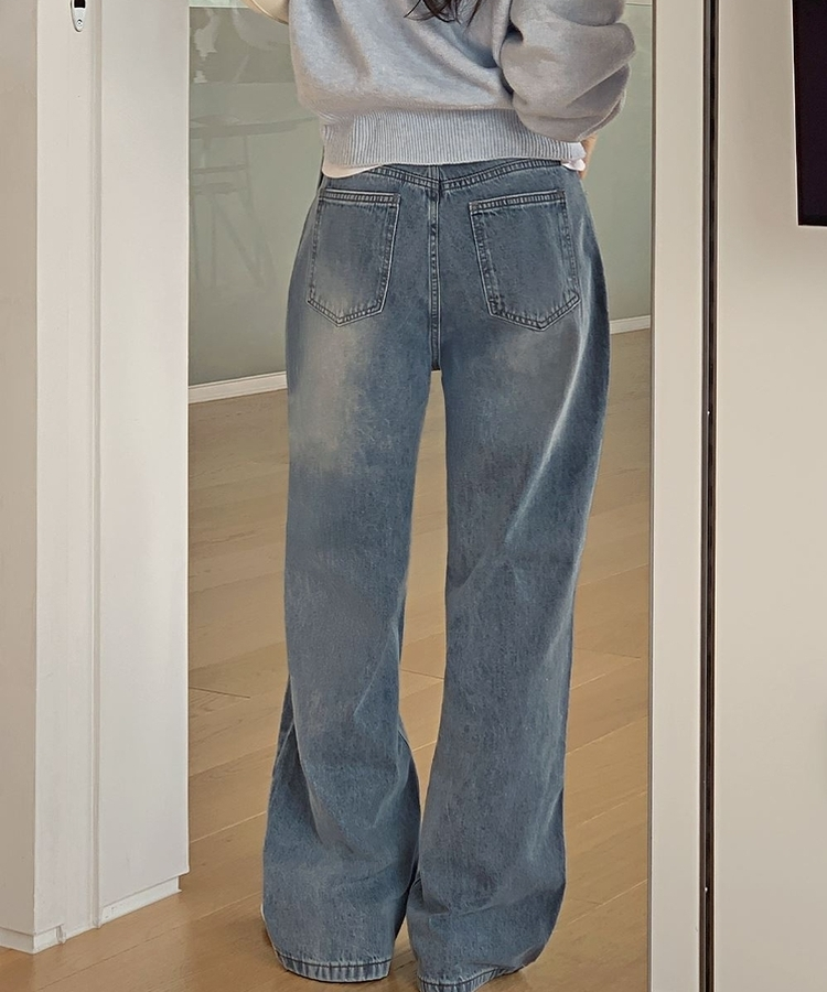デニムスリットワイドデニムパンツ BLUE
