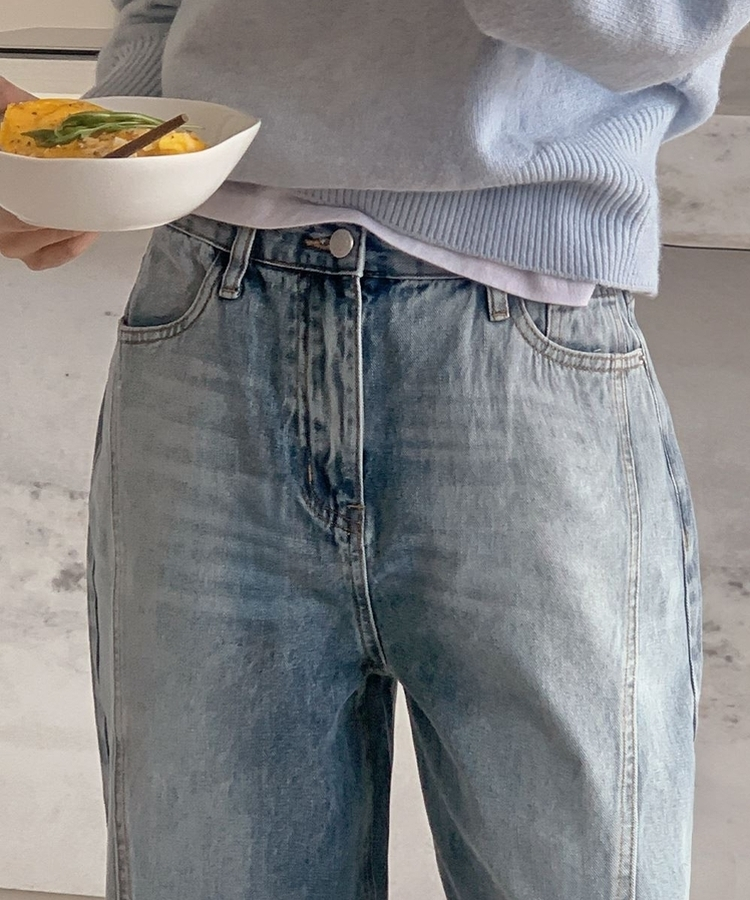 デニムスリットワイドデニムパンツ BLUE