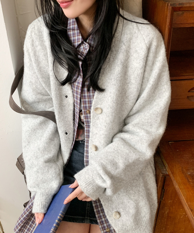 ルーアンウラグランカーディガン(6color) MELANGE GRAY