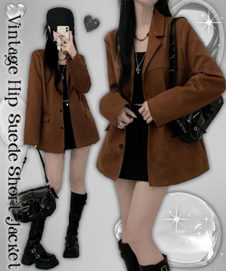 ブロックスエードボタンジャケット GOLD BROWN