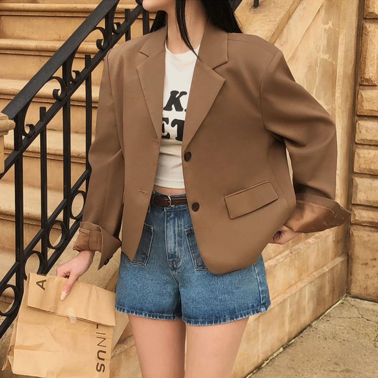 ベーシックポケットブレザージャケット BROWN