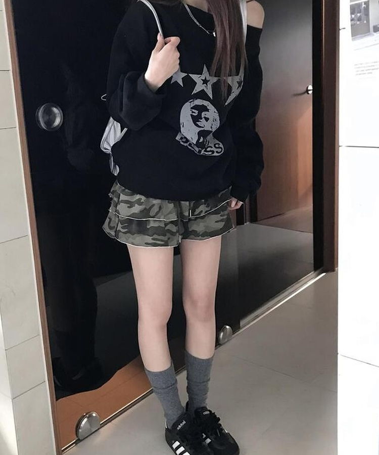 ミリタリーティアードスカート KHAKI