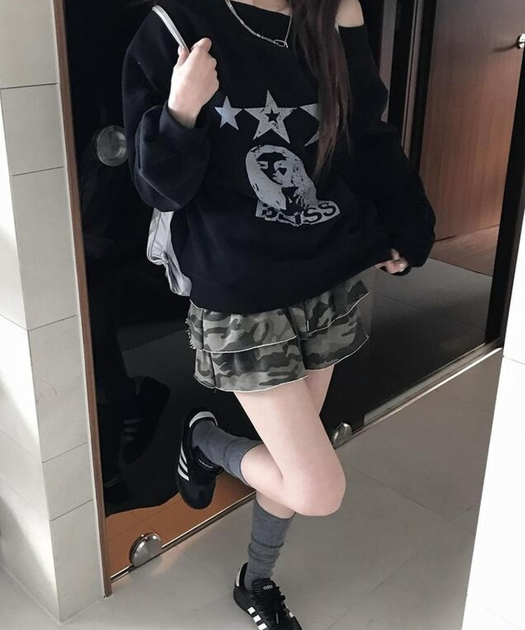 ミリタリーティアードスカート KHAKI