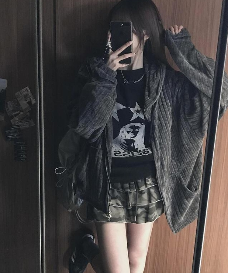 ミリタリーティアードスカート KHAKI