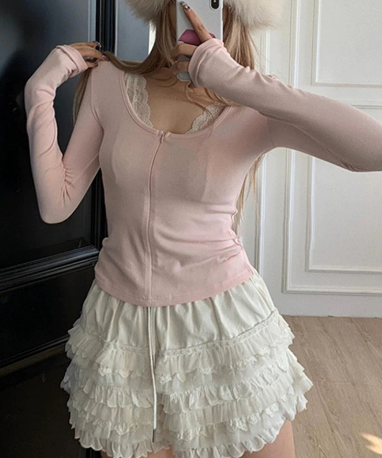 ファスナーレースジップアップ PINK