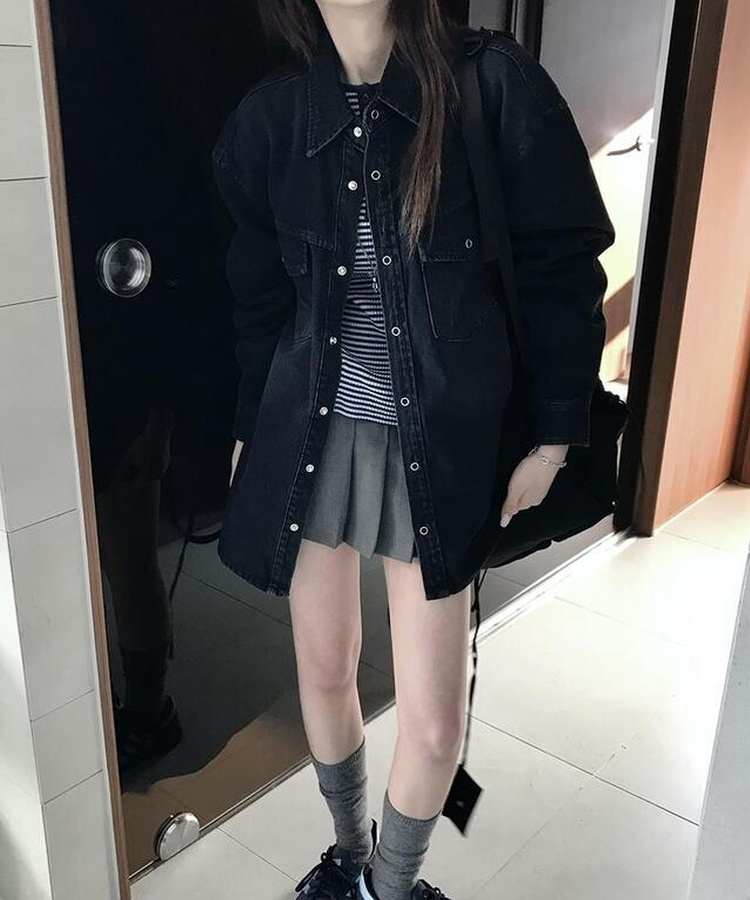 イサクデニムボタンシャツ MIDNIGHT BLACK