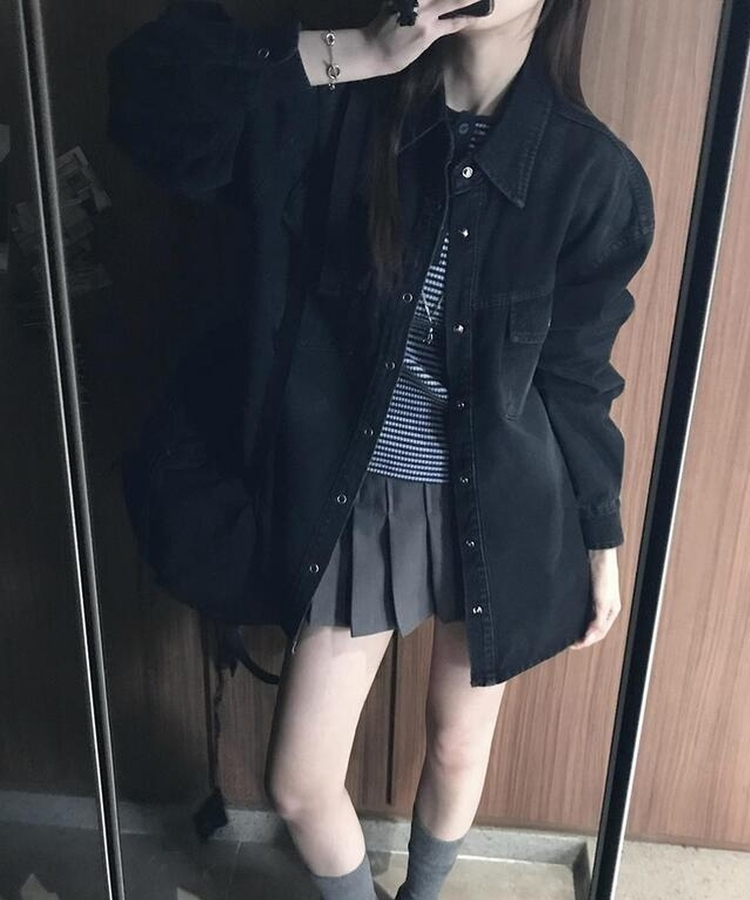 イサクデニムボタンシャツ MIDNIGHT BLACK
