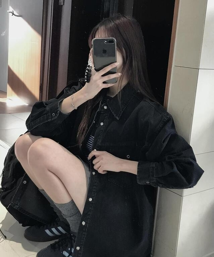 イサクデニムボタンシャツ MIDNIGHT BLACK