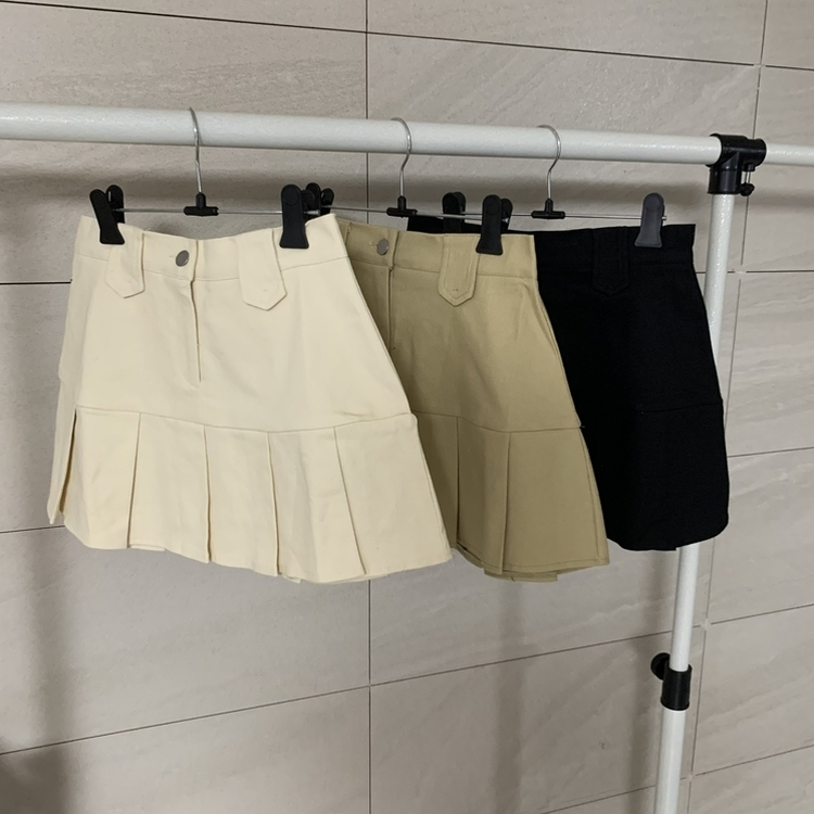 リーツコットンミニスカート