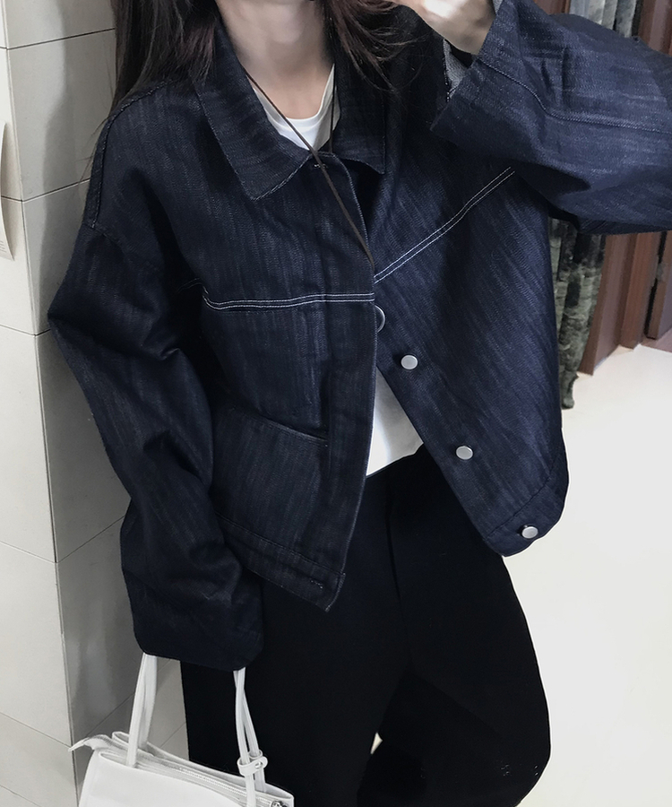 ワイドデニムジャケット BLUE