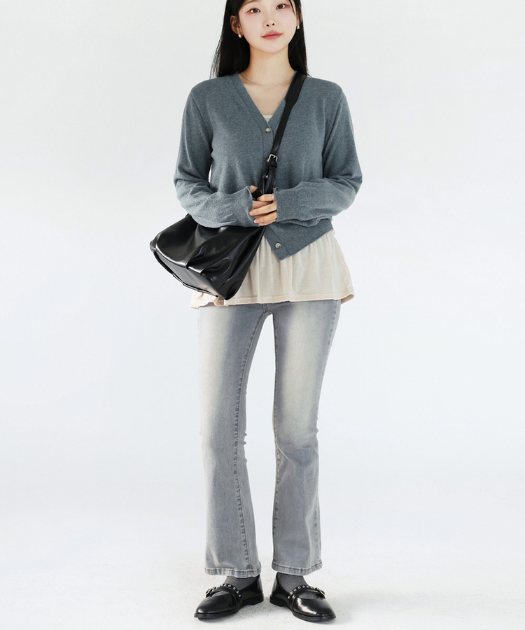【丈別】セミブーツカットデニムパンツ(5color) LIGHT DENIM