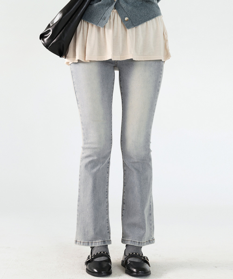 【丈別】セミブーツカットデニムパンツ(5color) LIGHT DENIM